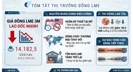 Thị Trường Kim Loại LME Lao Dốc: Giá Đồng Và Nhôm Điều Chỉnh Mạnh Do Hoãn Áp Thuế Tại Mỹ