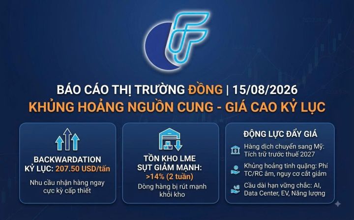 Giá đồng trên sàn LME duy trì đỉnh cao kỷ lục 